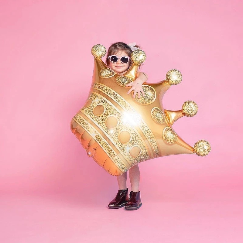 1 Bong Bóng Lá Nhôm Hình Vương Miện Lớn Trang Trí Tiệc