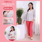 Bộ sau sinh cổ chéo tay dài Dokma DM008