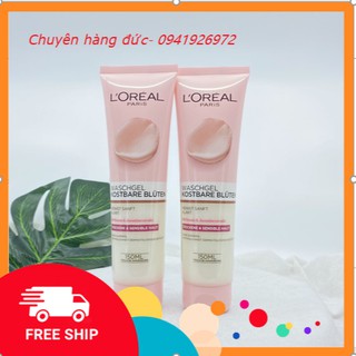 [ FREE SHIP ] Sữa rửa mặt Loreal Đức Chiết Xuất Hoa Hồng & Hoa Nhài dành Cho Da Khô & Nhạy Cảm tuýp màu hồng 150ml