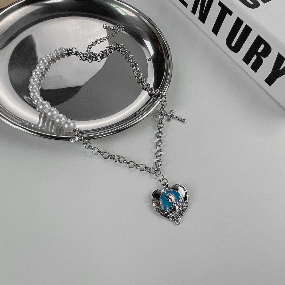 Vòng cổ Choker Mặt Trái Tim Phong Cách Hàn Quốc Thời Trang Cho Nữ