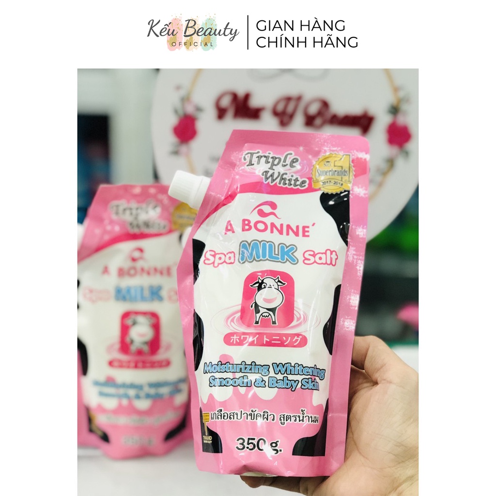 Muối tắm sữa bò tẩy tế bào chết A Bonne Spa Milk Salt trắng da 350g