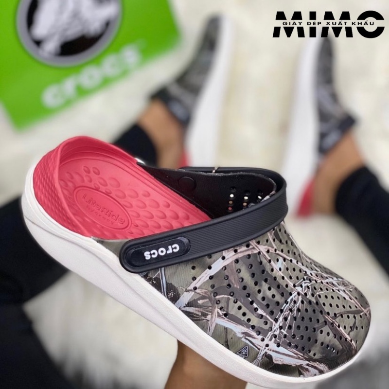 Sục Literide rằn ri lót đỏ đế trắng êm nhẹ cho nam nữ