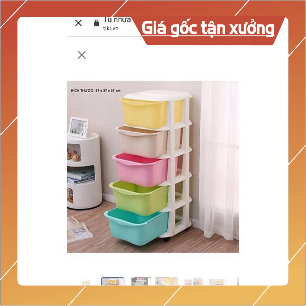 Tủ nhựa Việt Nhật đa sắc 5 tầng cho bé kích thước 37*37*98cm