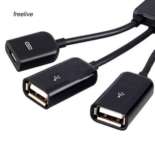 Dây cáp chia Micro USB HUB OTG 3 trong 1 đa năng tiện dụng dành cho điện thoại Samsung