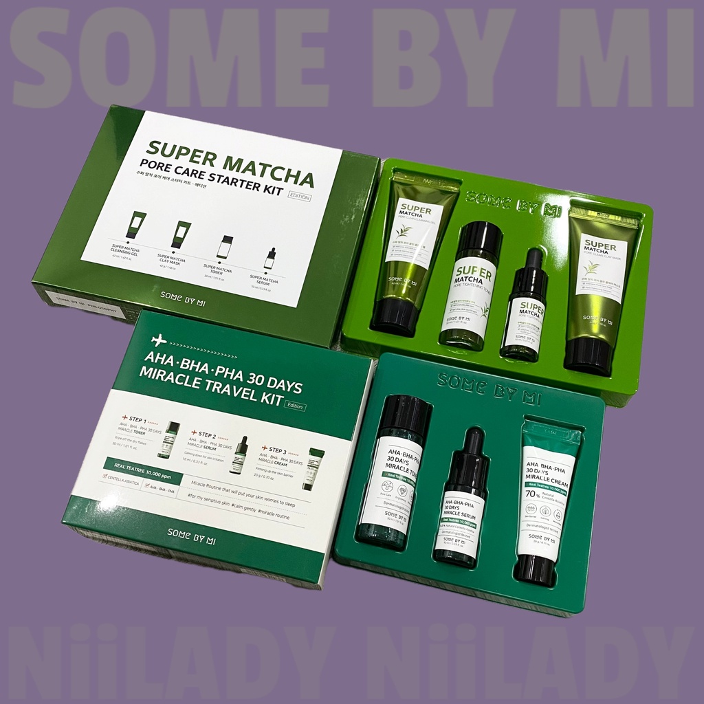 Bộ dưỡng da mini Some By Mi Super Matcha Pore Care Starter Kit, AHA BHA PHA 30 Days Miracle Travel Kit