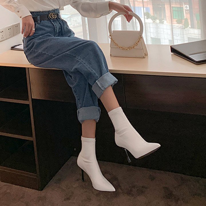 Giày boot nữ cổ cao gót mảnh cao cấp - Boot cao gót 8cm - Boot nữ da mềm gồm 3 màu - Boot cao cấp nữ - Linus LN228 | BigBuy360 - bigbuy360.vn