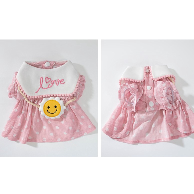 váy đầm tiểu thư chấm bi cho chó mèo