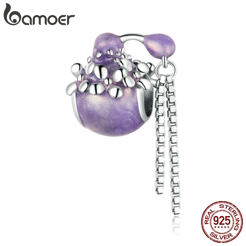 Hạt Charm Bamoer BSC348 Bằng Bạc 925  Titan Thiết Kế Hình Bình Nước Hoa Xinh Xắn