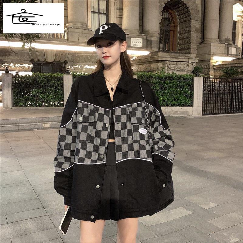 Áo Khoác Denim Dáng Rộng Plus Size Thời Trang Xuân Thu Cho Nữ