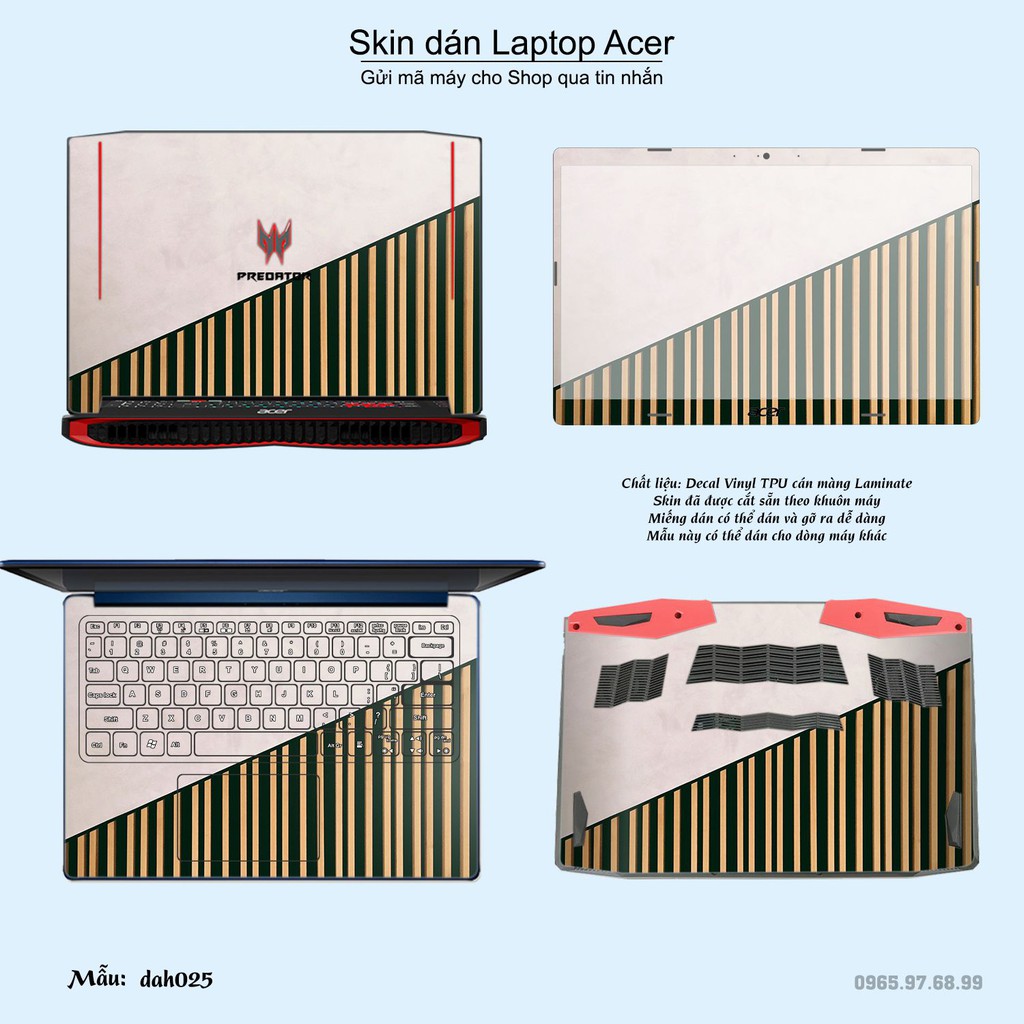 Skin dán Laptop Acer in hình đá phối gỗ - dah025 (inbox mã máy cho Shop)