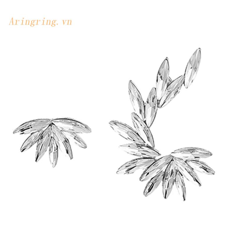 Bông Tai Kiểu Kẹp Hình Cánh Thiên Thần Đính Pha Lê Thời Trang Cho Nữ