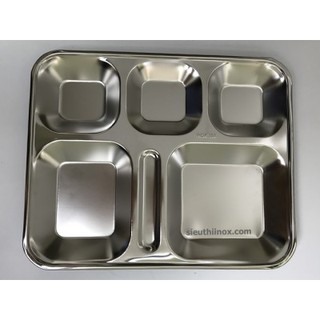 Khay cơm inox 5 ngăn to