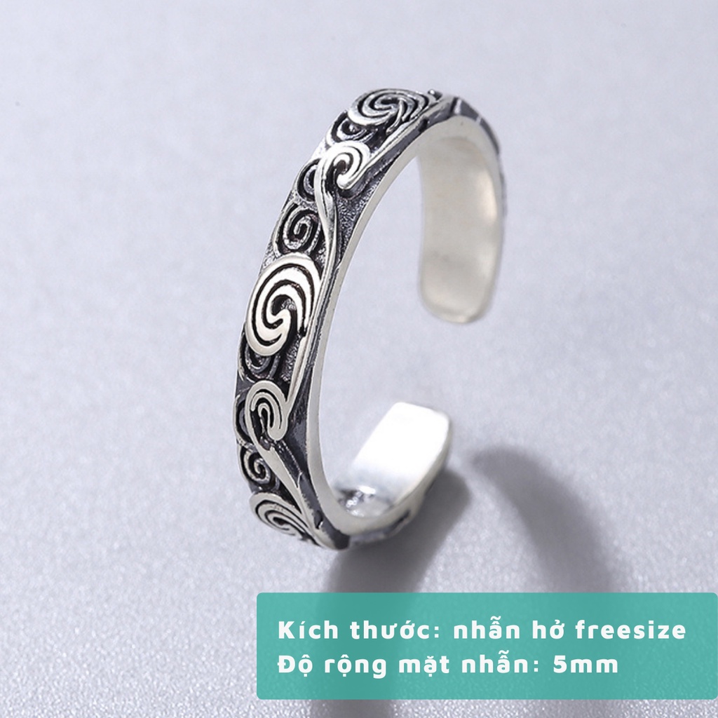 Nhẫn Nam Hình Vân Mây Cloudy Ring Asta Accessories Thời Trang Basic Màu Bạc Đẹp Cao Cấp - Nhẫn Nam Thép Titan Không Gỉ