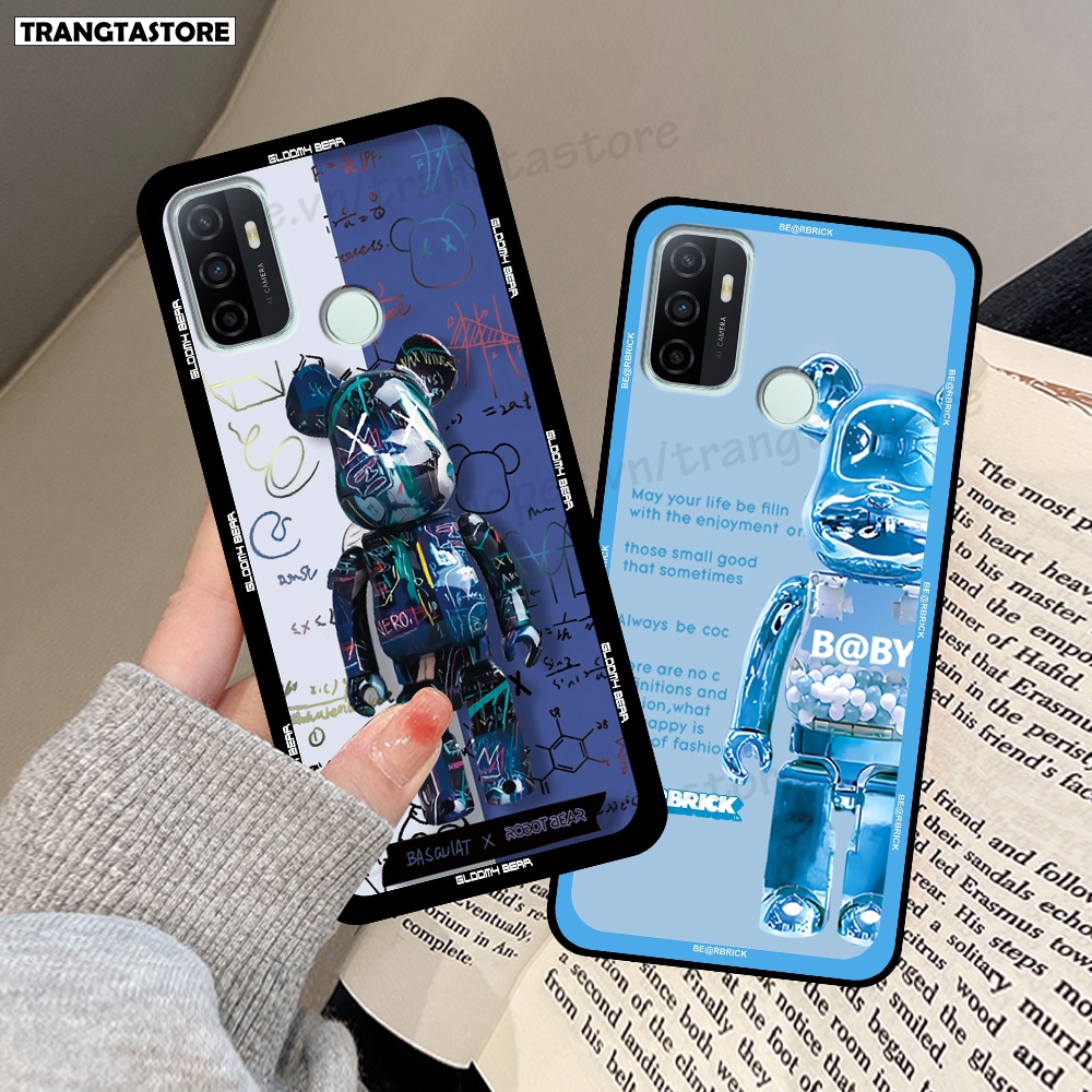 Ốp Oppo A53 in hình gấu Bearbrick,Mountain,xanh,đen,đỏ giá rẻ