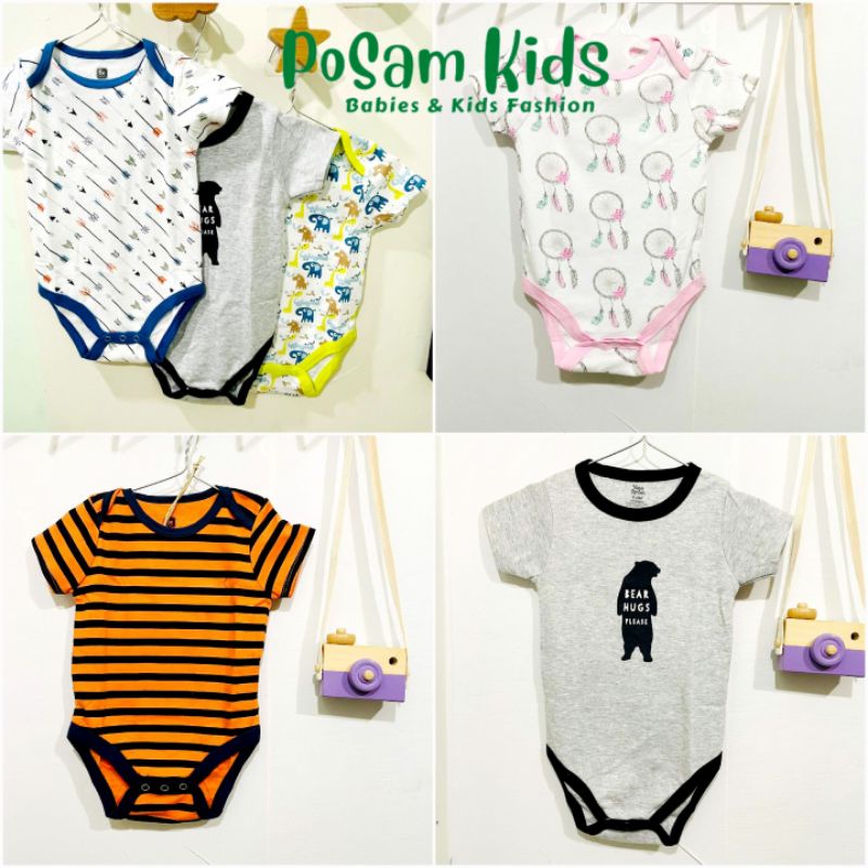 (Chọn mẫu)( Size 9-12m)Bodysuit, body chip cộc tay xuất Mỹ cho bé trai bé gái, hàng xuất xịn-PoSam Kids