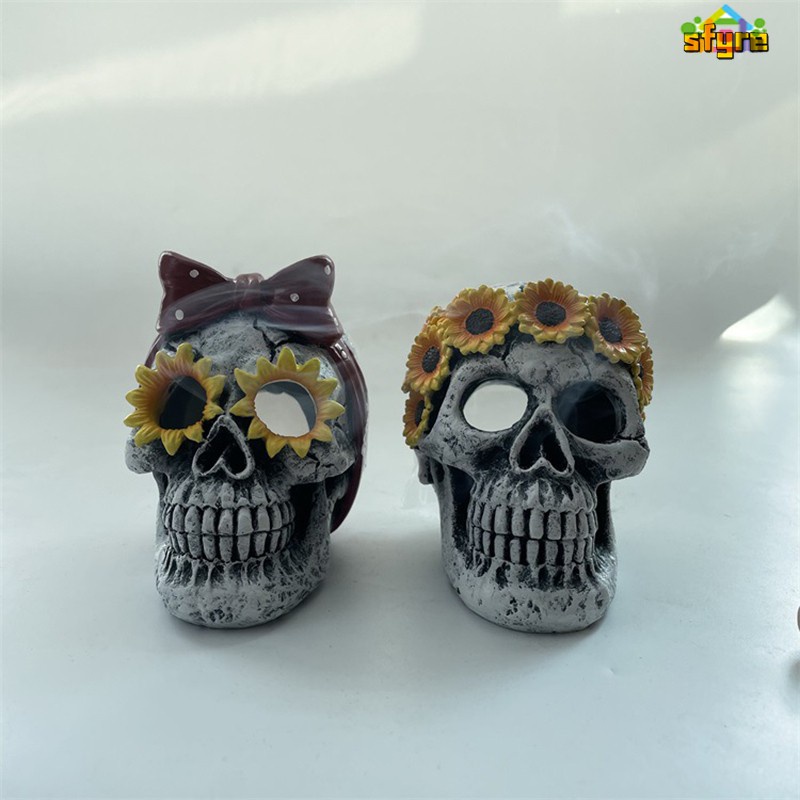 Đồ trang trí Đầu Lâu Bằng Nhựa Resin Thủ Công Sáng Tạo Trang Trí Halloween