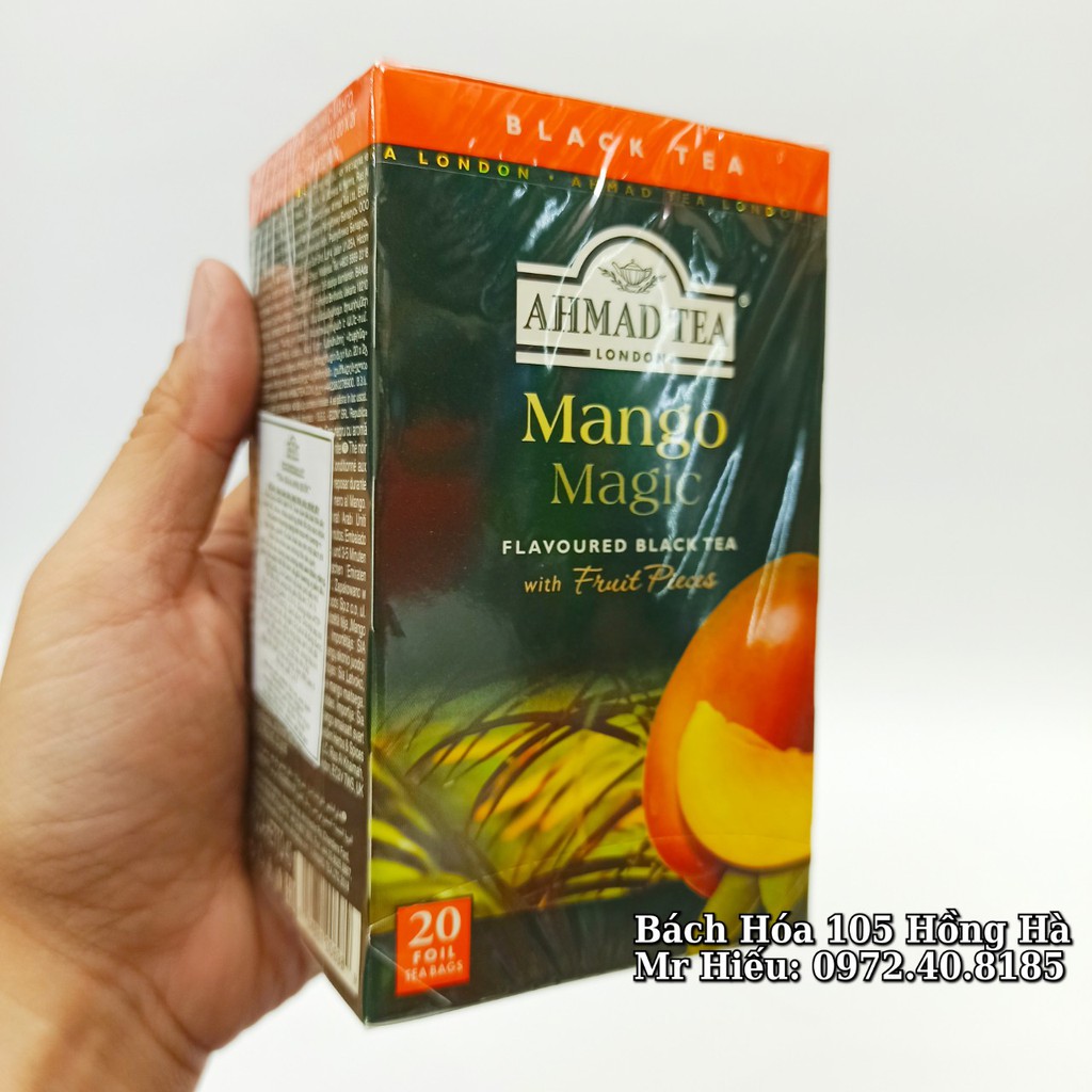 [T12/2022] Trà Ahmad Tea vị Xoài hộp 20 gói - Mango Magic