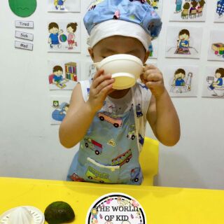 Tạp dề kèm nón cho bé