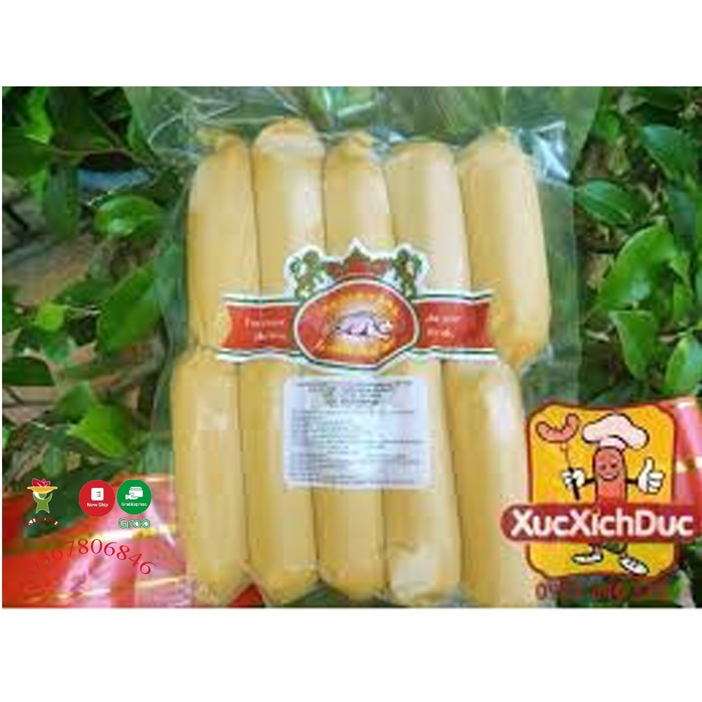 Xúc xích đức xông khói  - CON HEO VÀNG gói 500gr ( 50g/1 cây)  - XX đức xông khói 50g ( 10 cái/túi)