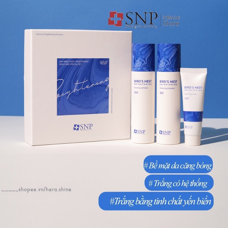 Bộ Dưỡng Trắng Da SNP Bird's Nest Brightening Skin Care Special Set Chứa Tinh Chất Tổ Yến