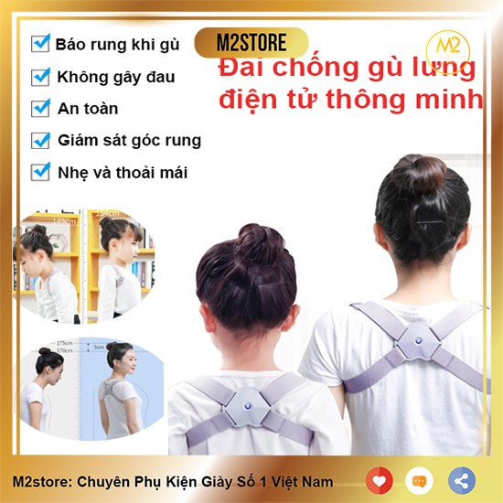 Đai chống gù lưng điện tử {LOẠI TỐT} thông minh cho trẻ em, bé trai bé gái báo rung công nghệ Nhật Bản XIMO DCGL02