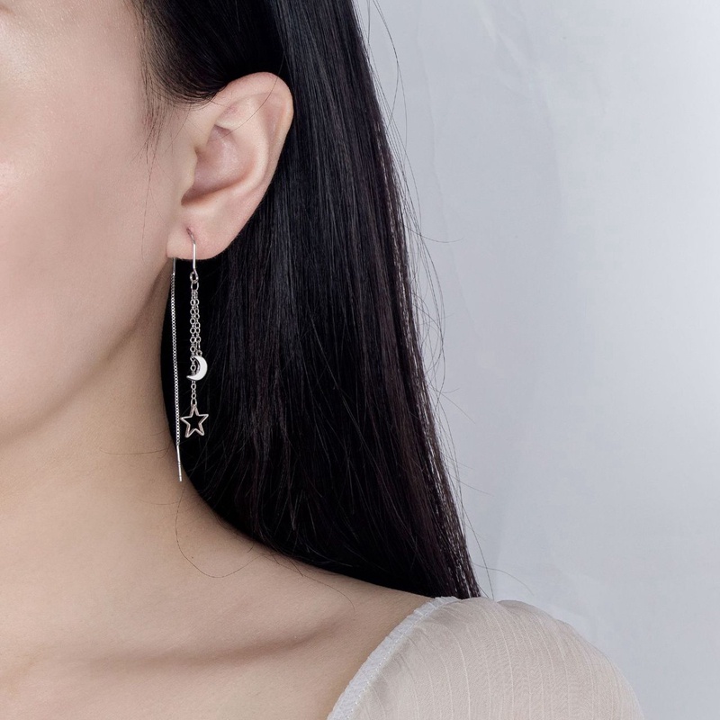 Hoa Tai Dáng Dài Hình Ngôi Sao Và Mặt Trăng Thời Trang