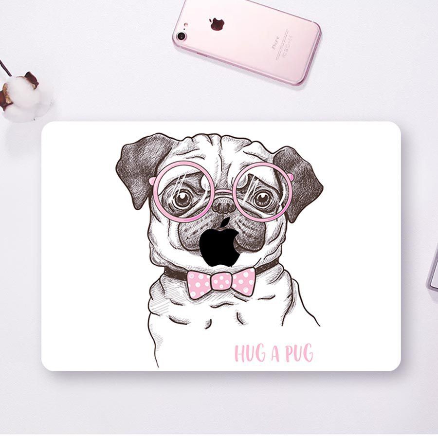 Ốp Macbook hình Chó PUG  tặng phủ phím ngẫu nhiên + nút chống bụi