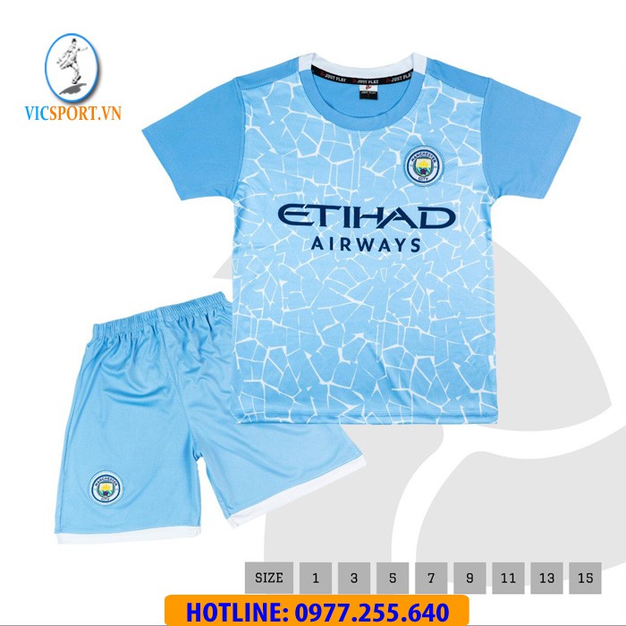 Áo Bóng Đá, Quần Áo Đá Banh Trẻ Em CLB Manchester City đủ màu, vải thun thoáng mát - Vicsport