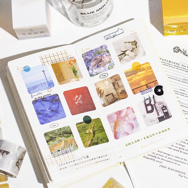 Set 100 Cuộn Băng Dính Washi Trang Trí Sổ Tay Nhật Ký
