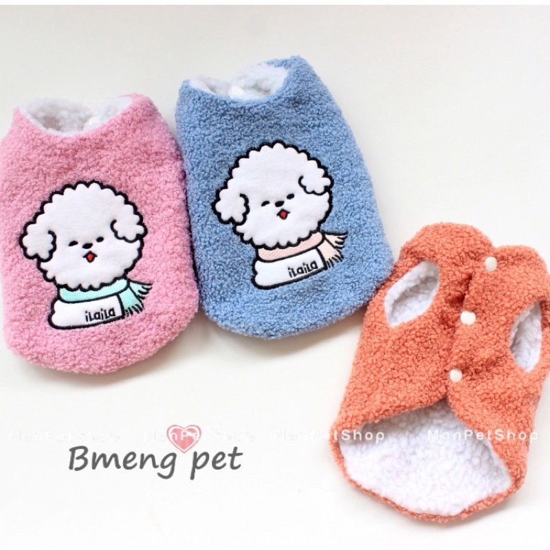 [Có sẵn] Áo gilê lót bông cho chó mèo hình cún