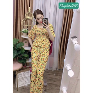 Set đồ nữ,đồ bộ mặc nhà vải lụa BD 12 họa tiết hoa nhí siêu cưng size 40-55kg.