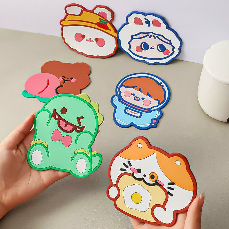 miếng lót cốc,ly chống trơn trượt không thấm nước hình  thú (t,n)