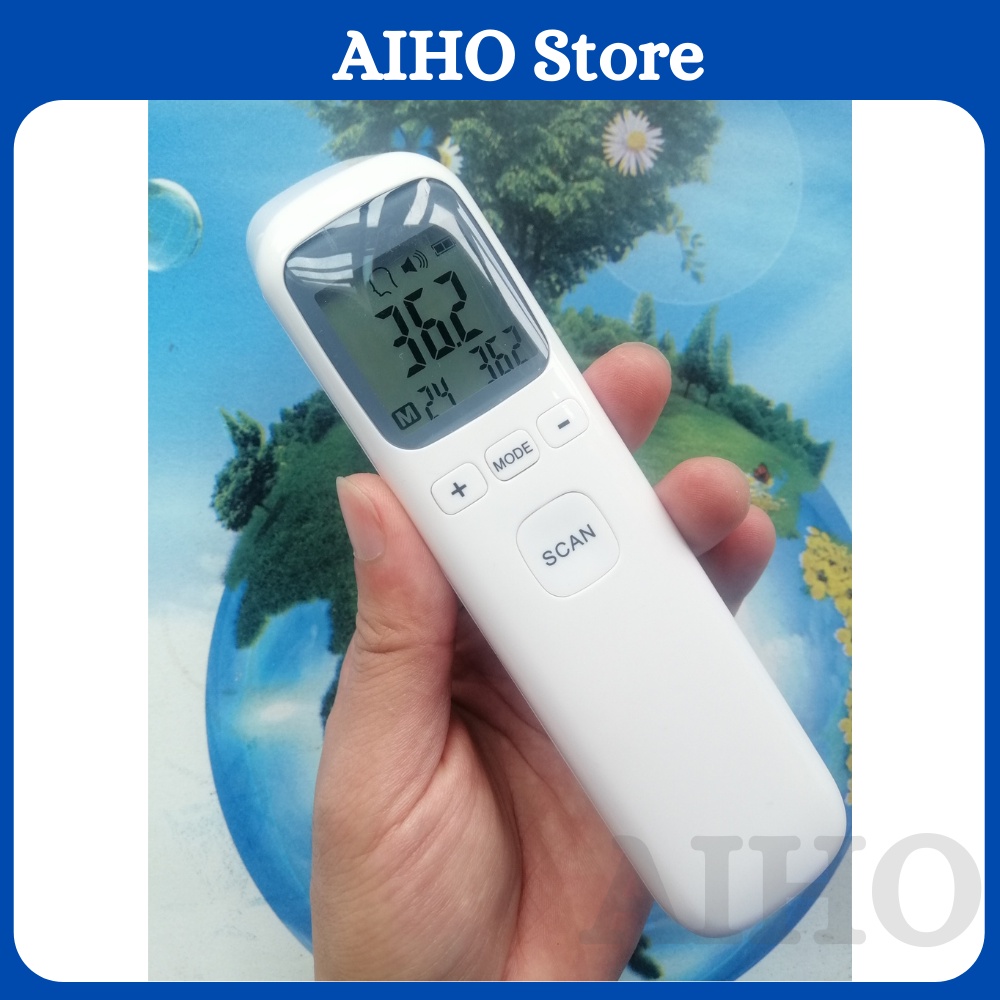 Nhiệt kế hồng ngoại - Máy đo nhiệt độ điện tử đo trán không tiếp xúc - Đo nước tắm, pha sữa cho trẻ sơ sinh Aiho Shop