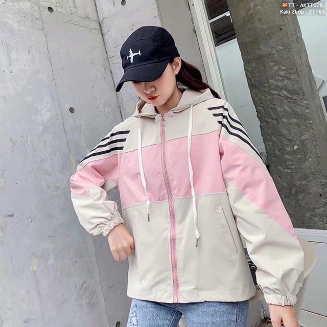 Áo Khoác Bomber Jackets Nam Nữ Kaki 2 Lớp Chất Siêu Đẹp Áo Khoác Đôi Nam Nữ PHỐI TAY V 3 SỌC - AK1053