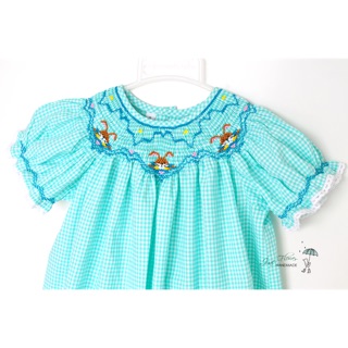 Váy bé gái smock thêu thỏ