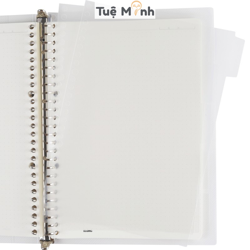 Sổ còng sắt Klong 80 tờ - 160 trang Dot grid B5 Ms 551 26 chấu kèm 5 tab phân trang VPPTUEMINH, file binder Klong