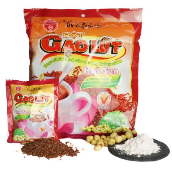 Bột Gạo Lứt Hạt Sen Bích Chi Có Đường Bịch 350g