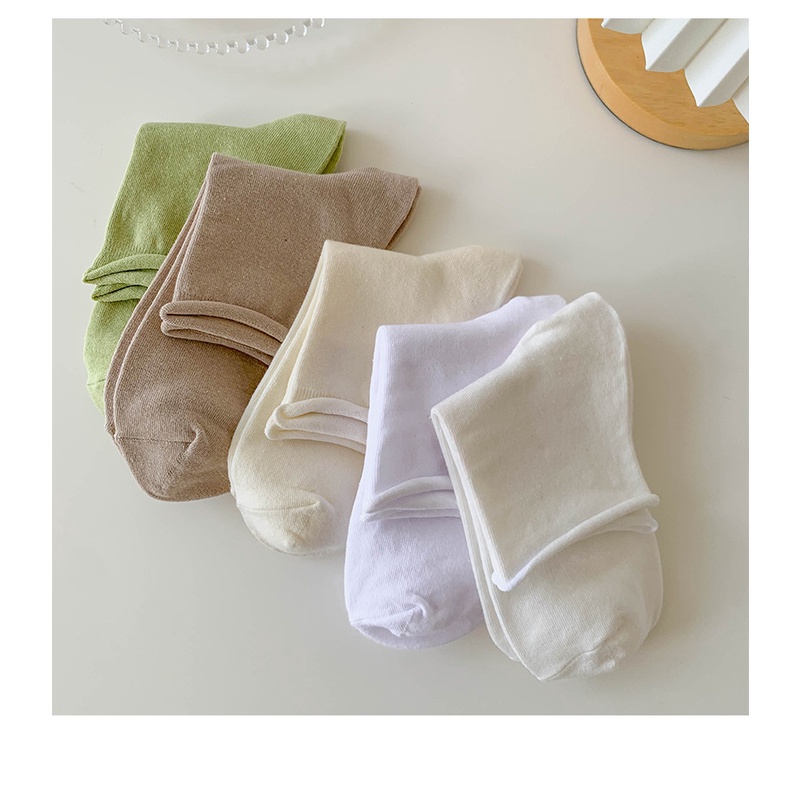 Vớ Cotton Mỏng Cuộn Tròn Màu Sắc Ngọt Ngào Thời Trang Xuân Hè