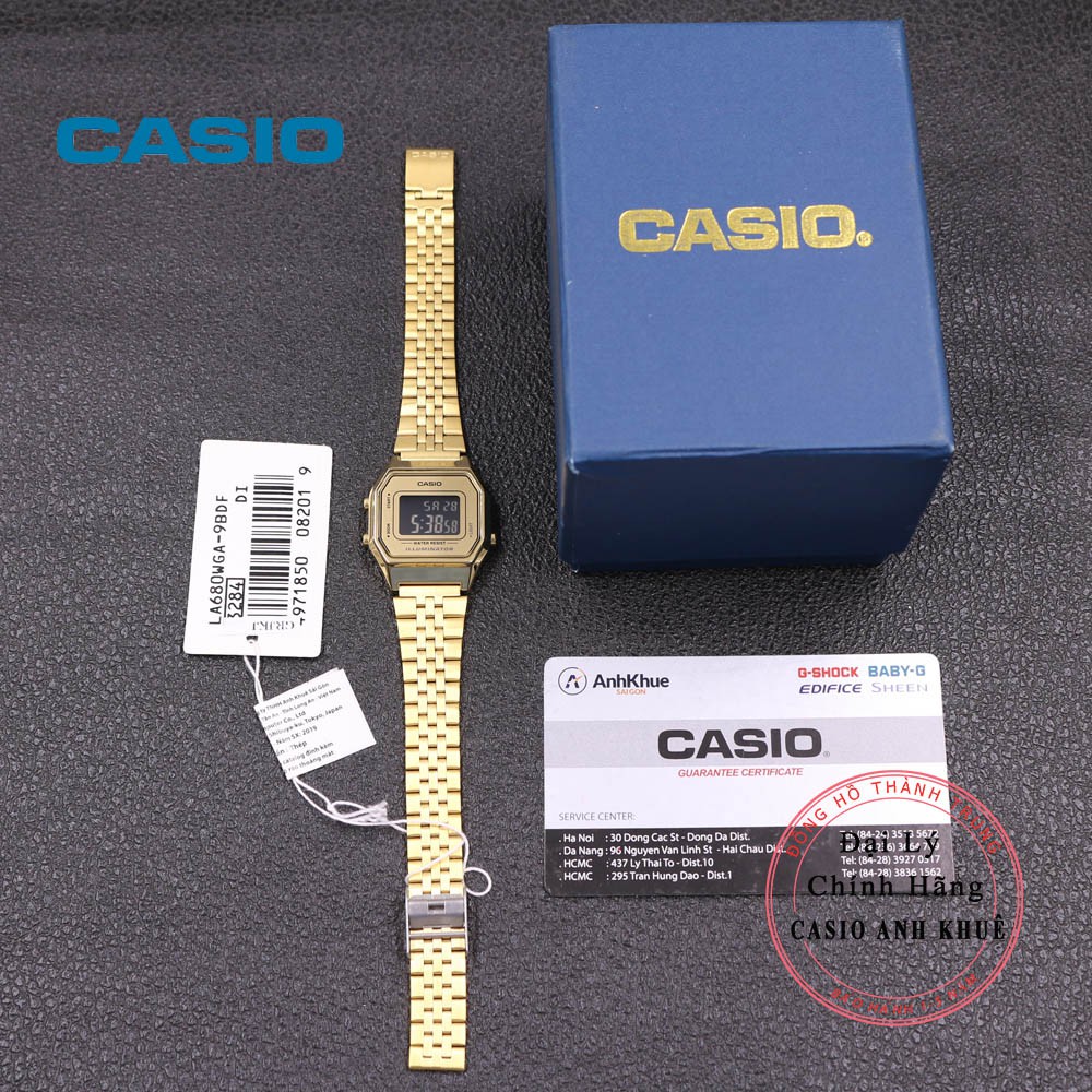 Đồng hồ điện tử nữ Casio Vintage LA680WGA-1BDF dây kim loại