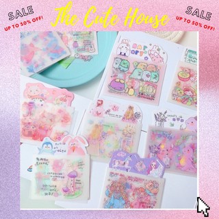 Set 4 tấm sticker/hình dán trang trí cắt sẵn nhiều mẫu cute