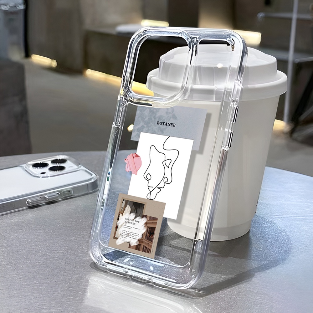Ốp Điện Thoại Trong Suốt Hình Khuôn Mặt Không Gian Cho iphone 14 Plus 11 13promax 12 7Plus X XS Max 7 8 SE 2020