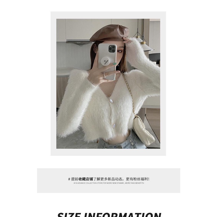 Áo khoác cardigan dệt kim cổ chữ V dáng rộng thời trang 2021 cho nữ