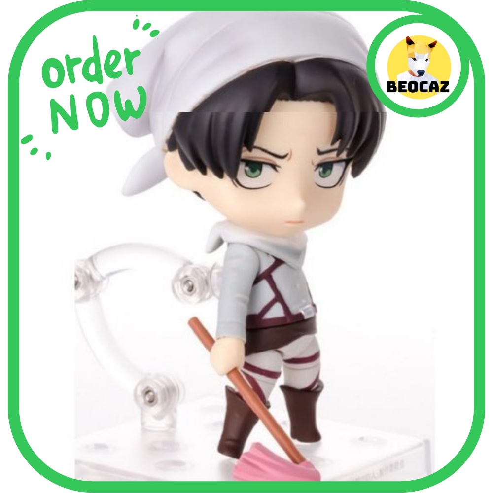 [Full Box] Mô hình chibi Levi Ackerman dọn dẹp dễ thương 417 kèm phụ kiện bền màu an toàn Attack On Titan