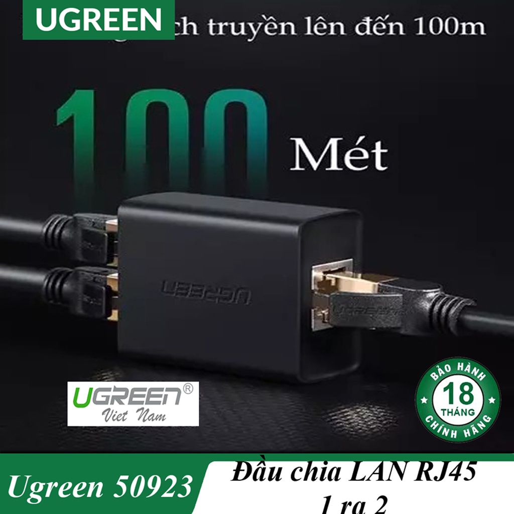 Đầu Chia Mạng LAN RJ45 1 ra 2 chính hãng Ugreen 50923 - 2 chiếc / túi - LẮP THEO SƠ ĐỒ