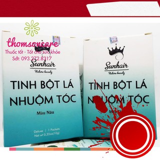 Tinh bột lá nhuộm tóc Sunhair - Triết xuất thảo dược - Hai màu đen, nâu