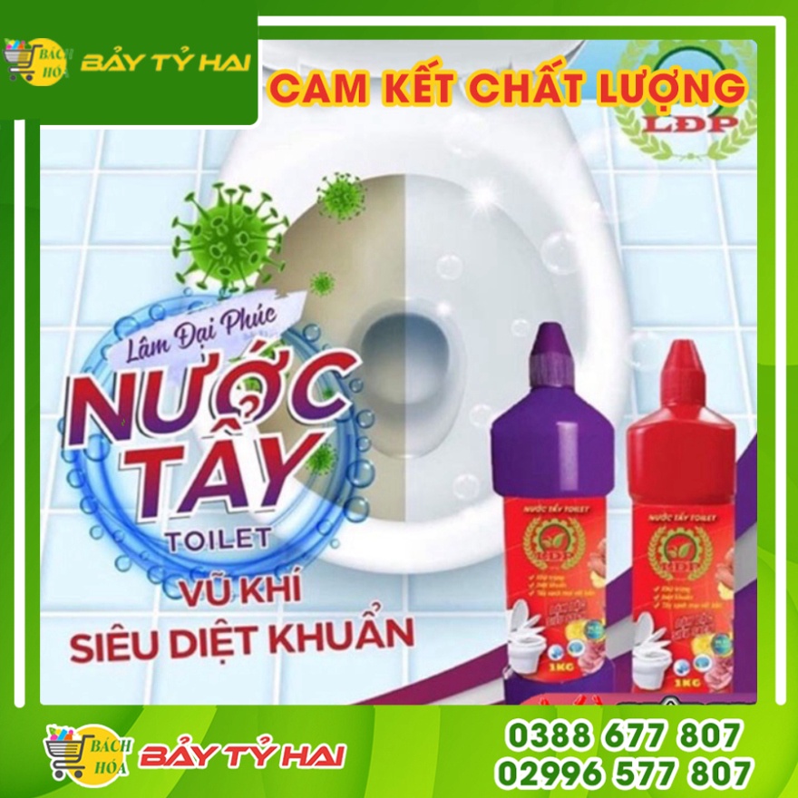 Nước tẩy bồn cầu, Nước tẩy toilet sinh học LÂM ĐẠI PHÚC 1 KG- Siêu sạch, Mùi hương quế, Hương bạc hà