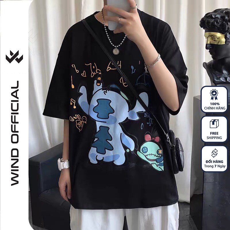 Áo phông nữ WIND tay lỡ unisex form rộng Vẽ Tranh thời trang nam nữ thun oversize