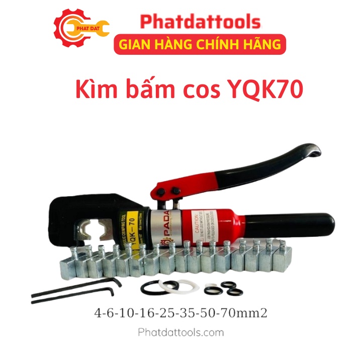 Kìm Ép Cos Điện Thủy Lực YQK70-Hàm Ép 4-70mm2-Bảo hành 6 tháng