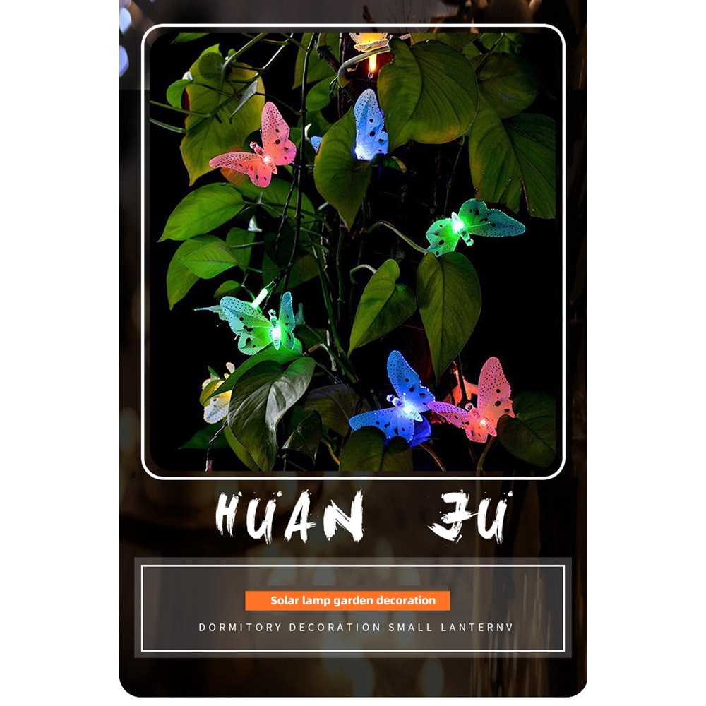 Dây Đèn LED Hình Bướm Sử Dụng Năng Lượng Mặt Trời Chống Thấm Nước Trang Trí Sân Vườn