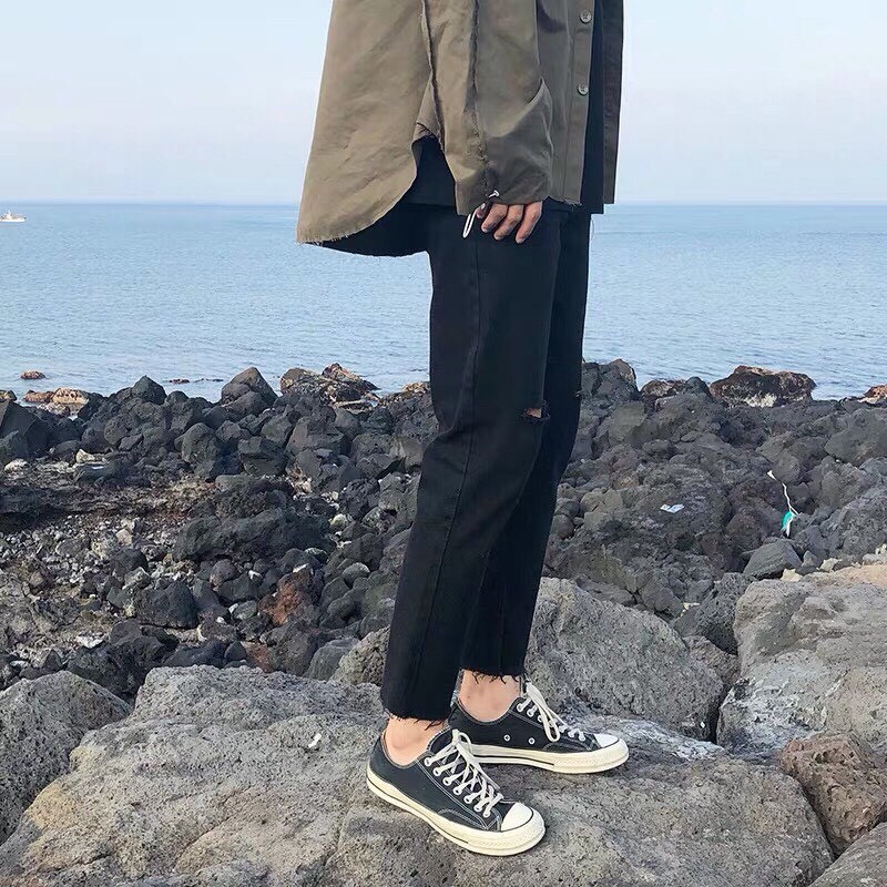 Quần Jean BAGGY TORN TORN Rách gối Black Unisex | BigBuy360 - bigbuy360.vn